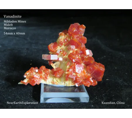 Vanadinite, Barite - Mibladen, Morocco