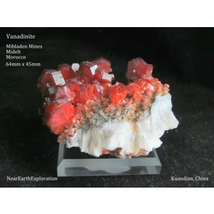 Vanadinite, Barite - Mibladen, Morocco
