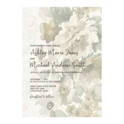 Wedding Invitations Bronze Floral Wedding Invitations with RSVP Option Quantity of 50