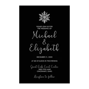 Wedding Invitations Winter Snowflake Wedding Invitations with RSVP Option Quantity of 50