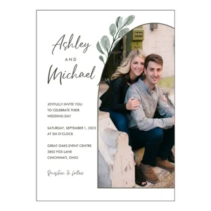 Wedding Invitations Floral Arch Photo Wedding Invitations with RSVP Option Quantity of 50