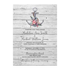 Wedding Invitations Anchor Wedding Invitations Destination Beach with RSVP Option Quantity of 50