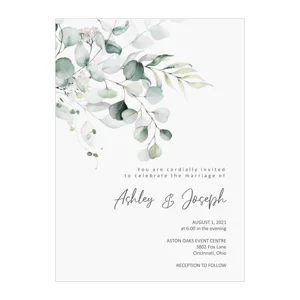 Wedding Invitations Eucalyptus Spray Wedding Invitations with RSVP Option Quantity of 50