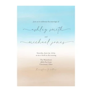 Wedding Invitations Beach Destination Wedding Invitations with RSVP Option Quantity of 50
