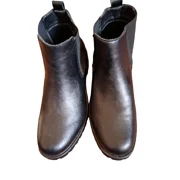 F&F Men's Faux Leather Chunky Sole Chelsea Boots Black UK 8 New Without Tags