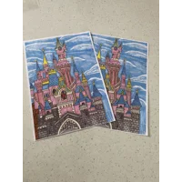 A$ Print Disney Castle Cartoon Style