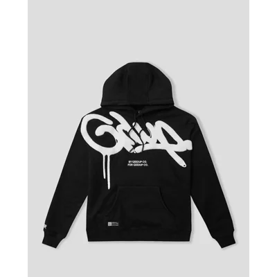 Gdup hoodie black with white logo