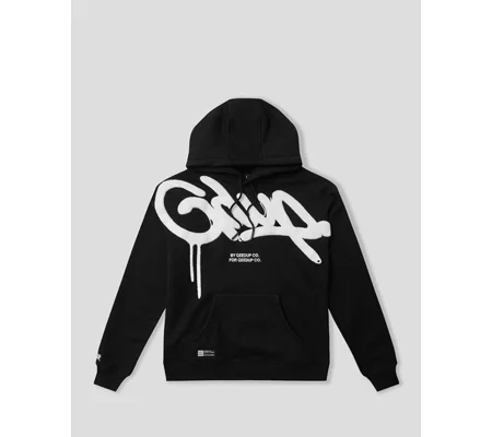 Gdup hoodie black with white logo