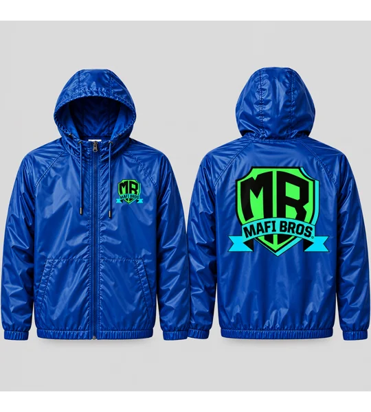 MAFI BROS. Designed Windbreaker Shiny Nylon Premium Hooded Jackets
