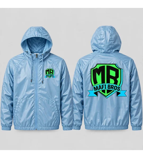 MAFI BROS. Designed Windbreaker Shiny Nylon Premium Hooded Jackets