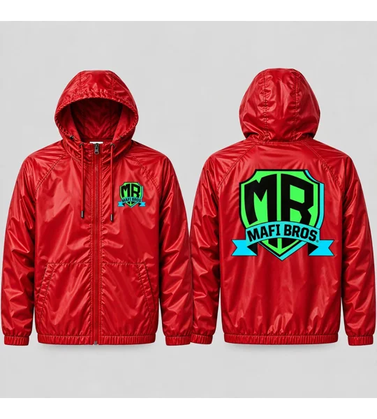 MAFI BROS. Designed Windbreaker Shiny Nylon Premium Hooded Jackets