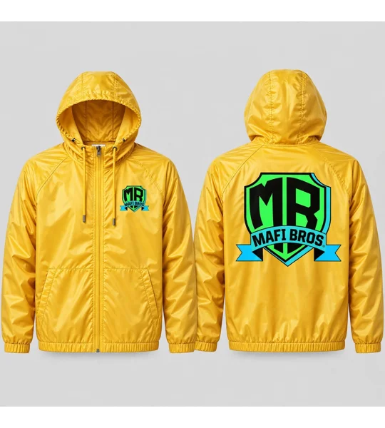 MAFI BROS. Designed Windbreaker Shiny Nylon Premium Hooded Jackets