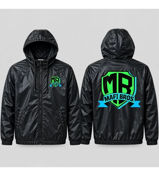 MAFI BROS. Designed Windbreaker Shiny Nylon Premium Hooded Jackets