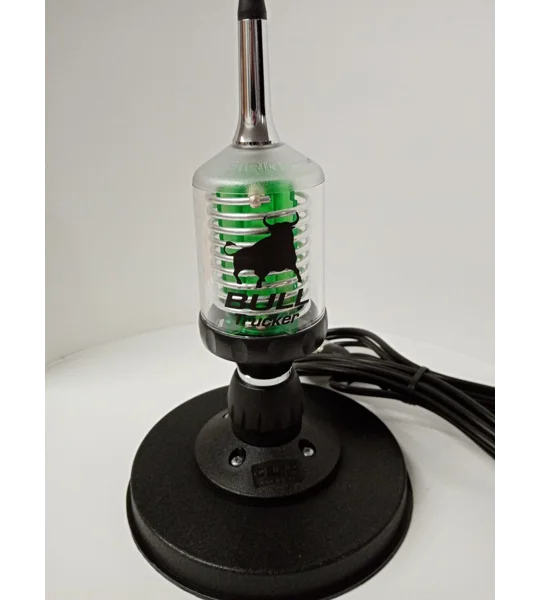 Sirio Bull Trucker 5000 PL CB & 10m Green LED Mobile Antenna with Mag 145 PL Magnetic Mount