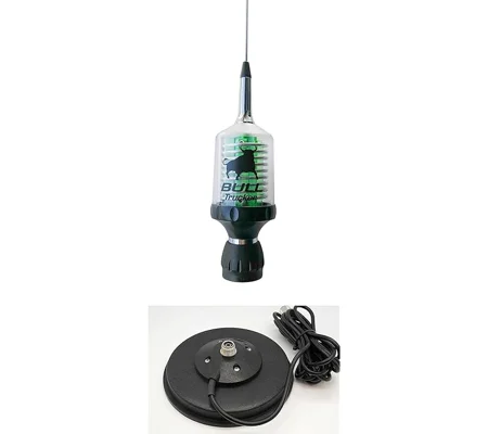 Sirio Bull Trucker 5000 PL CB & 10m Green LED Mobile Antenna with Mag 145 PL Magnetic Mount