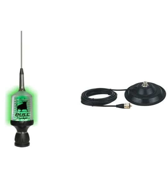 Sirio Bull Trucker 3000 PL CB Mobile Antenna with LED and 145mm Magnetic Mount