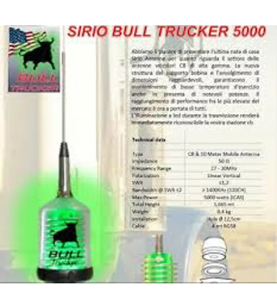 Sirio Truck Bull 5000 PL Trucker CB & 10m Antenna