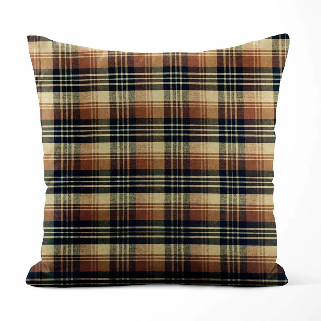 Additional Image for Black & Brown Plaid Pillow Cover: Country Farmhouse Decor