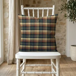 Black & Brown Plaid Pillow Cover: Country Farmhouse Decor
