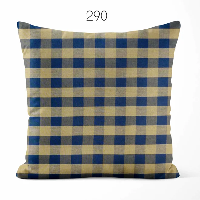 Additional Image for Navy Blue and Tan Plaid Pillow Covers | Euro Shams & Custom Sizes