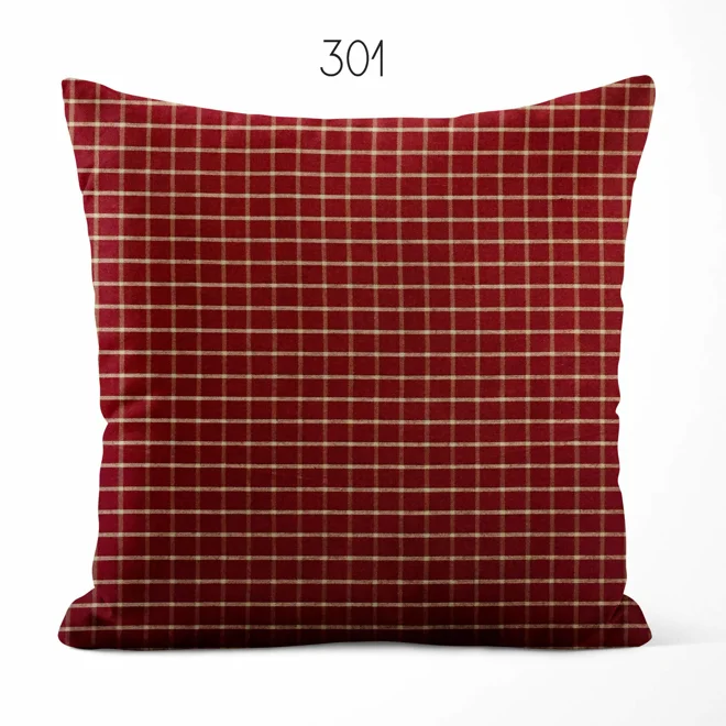 Additional Image for Red and Tan Plaid Pillow Covers | Euro Shams & Custom Sizes