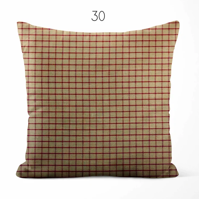 Additional Image for Red and Tan Plaid Pillow Covers | Euro Shams & Custom Sizes