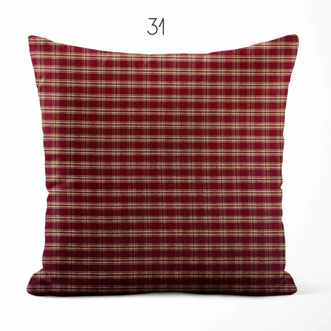 Additional Image for Red and Tan Plaid Pillow Covers | Euro Shams & Custom Sizes