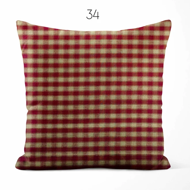 Additional Image for Red and Tan Plaid Pillow Covers | Euro Shams & Custom Sizes