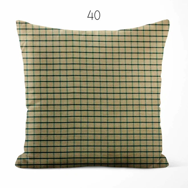 Additional Image for Green and Tan Plaid Pillow Covers | Euro Shams & Custom Sizes