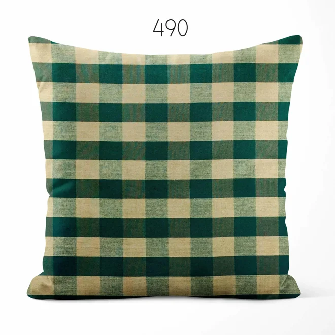 Additional Image for Green and Tan Plaid Pillow Covers | Euro Shams & Custom Sizes