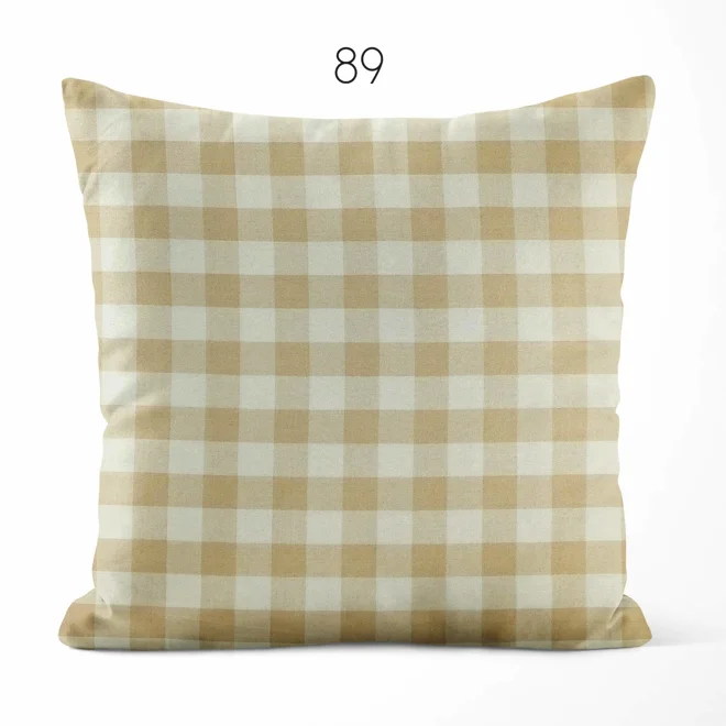 Additional Image for Cream and Beige Plaid Pillow Covers | Euro Shams & Custom Sizes