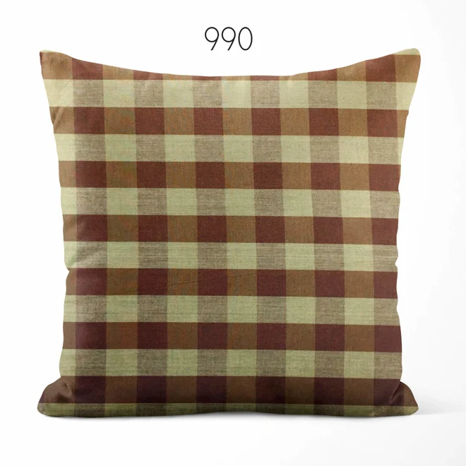 Additional Image for Brown and Tan Plaid Pillow Covers | Euro Shams & Custom Sizes
