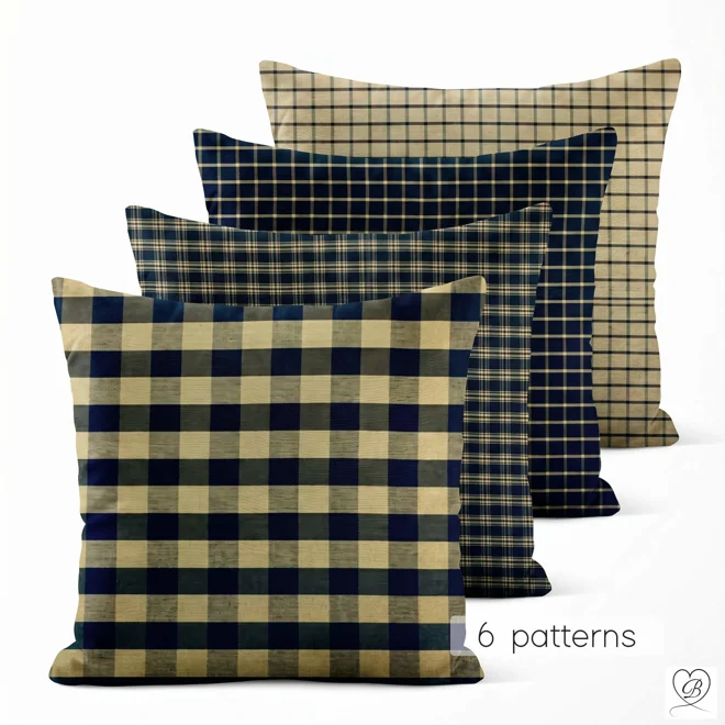 product Image for Black and Tan Plaid Pillow Covers | Euro Shams & Custom Sizes