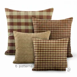 Brown and Tan Plaid Pillow Covers | Euro Shams & Custom Sizes