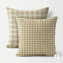 Cream and Beige Plaid Pillow Covers | Euro Shams & Custom Sizes