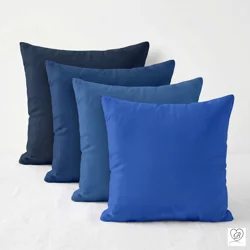 Dark Blue Cotton Pillow Covers | Euro Shams & Custom Sizes
