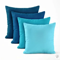 Aqua Teal Blue Cotton Pillow Covers | Euro Shams & Custom Sizes