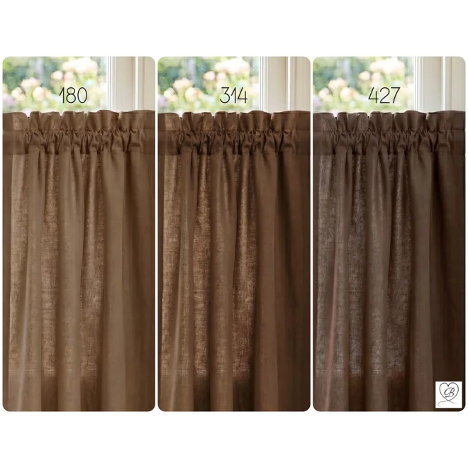 Additional Image for Brown Cotton Cafe Curtains: Custom Sizes