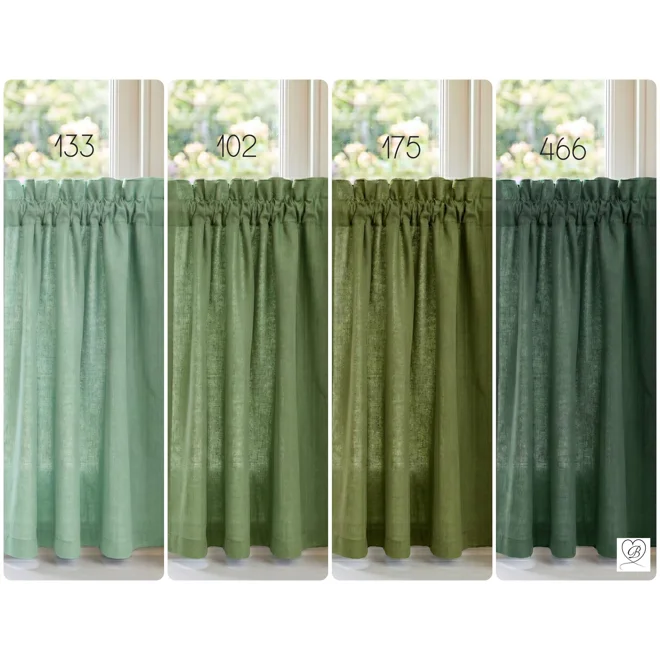 Additional Image for Solid Green Cotton Valances, Custom Sizes