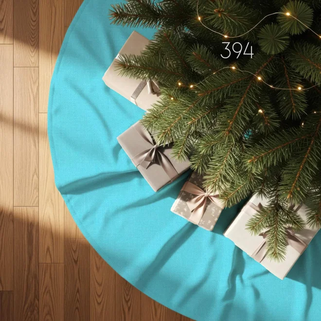 Additional Image for Aqua & Teal Blue Tree Skirt: Christmas Holiday Decor