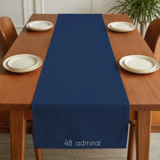 Additional Image for Solid Dark Blue Cotton Table Runner, Placemats, & Napkins