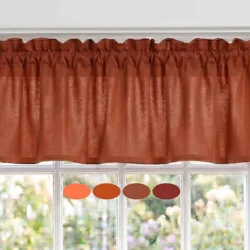 Orange Cotton Valances: Cinnamon, Spice Colors - Custom Sizes