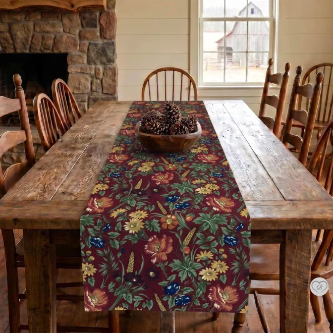 Additional Image for Wildflower & Wheat Floral Table Runner, Placemats, Napkins