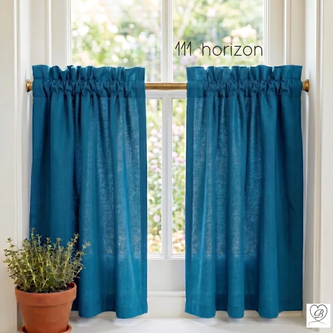 Additional Image for Aqua Teal Blue Cotton Cafe Curtains