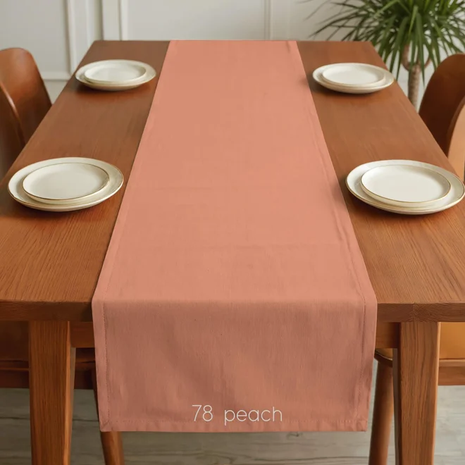Additional Image for Peach & Coral Cotton Table Runner, Placemats, and Napkins