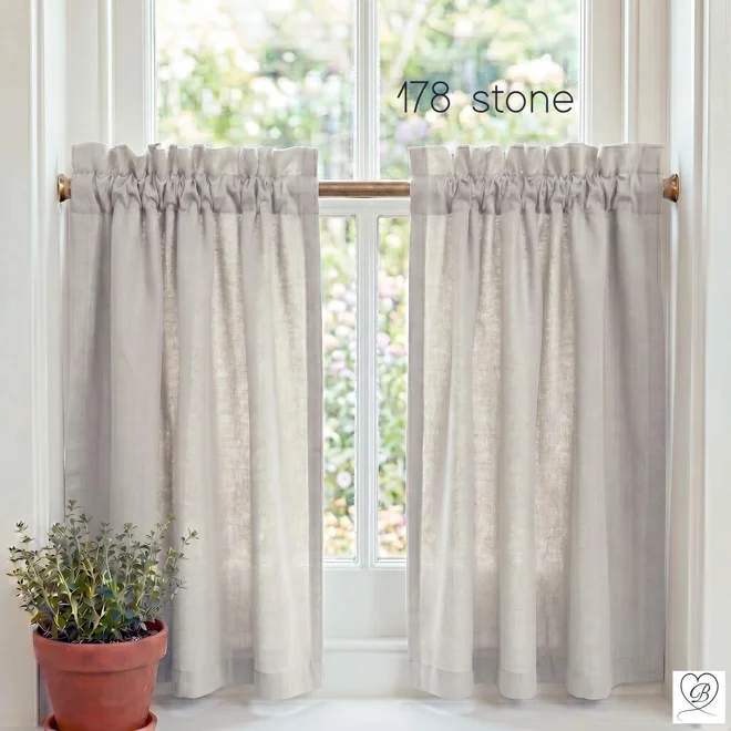 Additional Image for Gray Cotton Cafe Curtains: Custom Sizes
