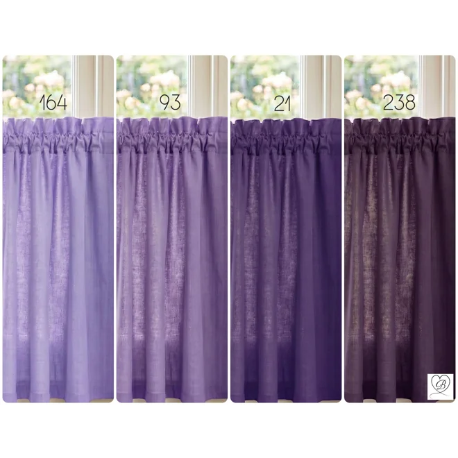 Additional Image for Purple & Lavender Cotton Cafe Curtains: Custom Size