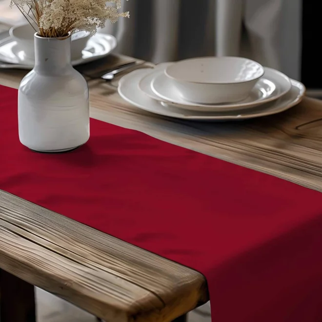 Additional Image for Classic Red Cotton Table Runner, Placemats, & Napkins