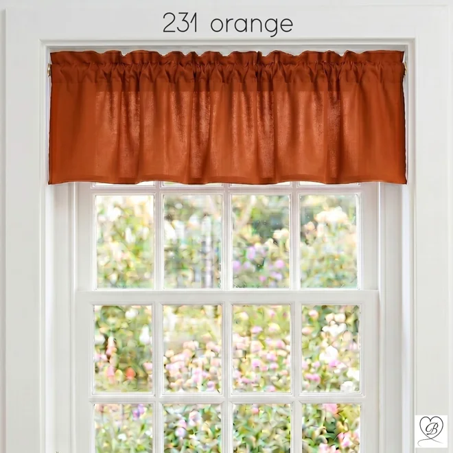 Additional Image for Orange Cotton Valances: Cinnamon, Spice Colors - Custom Sizes