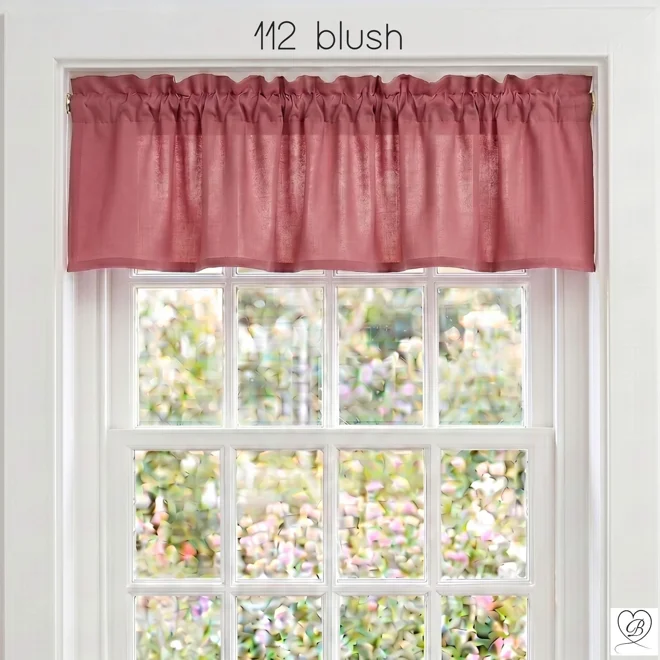 Additional Image for Blush Pink Cotton Valances, Custom Sizes